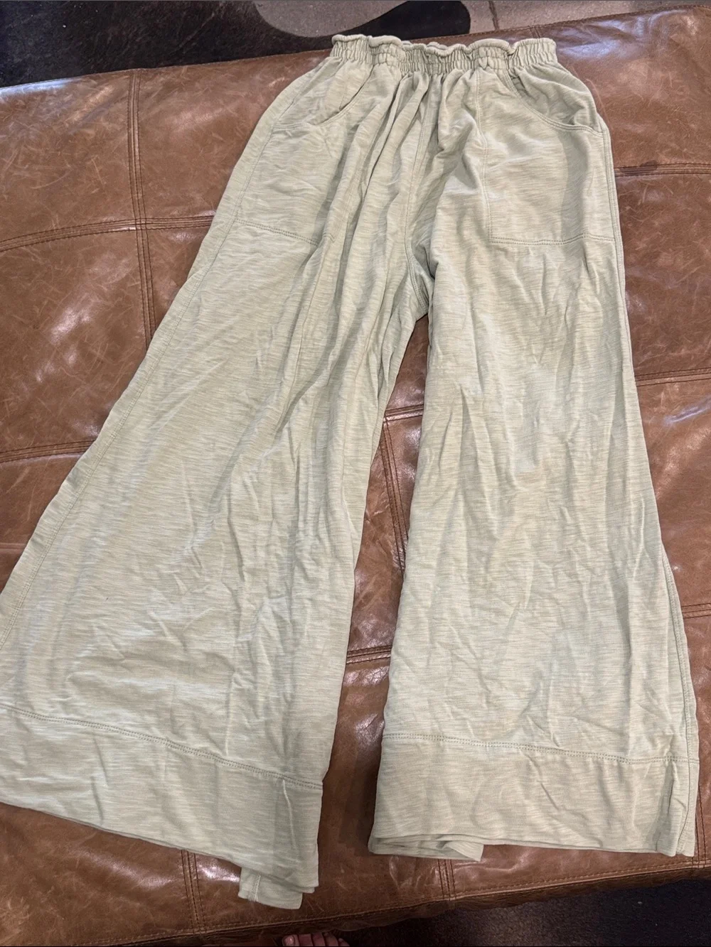 Misha And Puff Limestone Twist Camp Wide-Leg Pull-On Pants Large/OSFA?